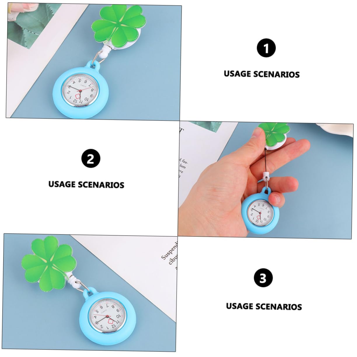 SHERCHPRY Mesa de Enfermera Reloj Medico Colgante Fob Reloj Mujer Accesorios enfermeria relógio Digital de Bolsillo de Enfermera Digital retráctil ：，：