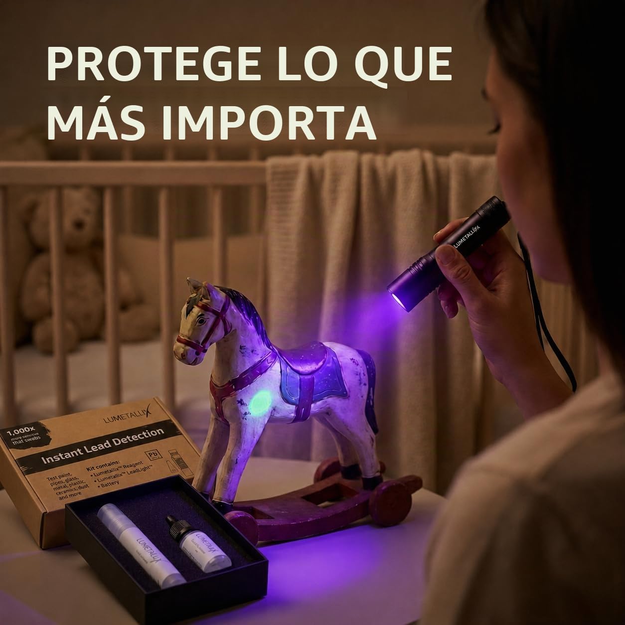 Lumetallix: Kit Instantáneo de Test de Plomo para Platos, Pintura, Cerámica, Vidrio, Juguetes | Rápido, Fácil y Seguro de Usar, Detección Fiable de Plomo | El Test del Plomo que Brilla
