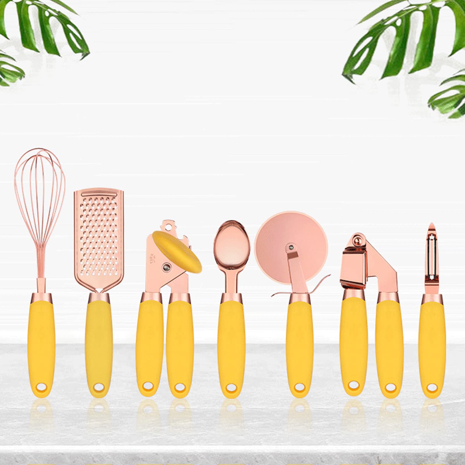 7-teiliges Küchenutensilien-Set aus Edelstahl, antihaftbeschichtet, Eis-Schaufel, Käsereibe, Schneebesen, Backutensilien, Kochgeschirr, Backwerkzeuge und Zubehör für Kinder, Cupcakes, niedliche