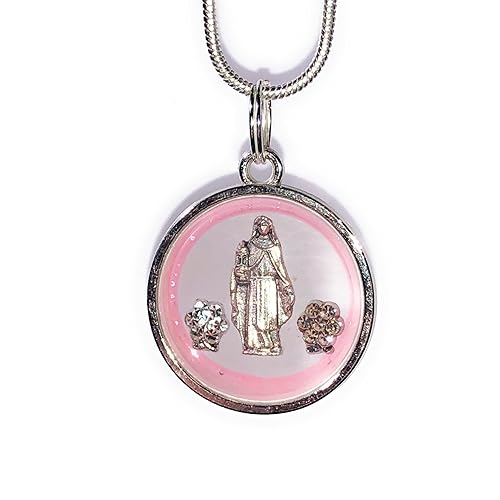St. Clare of Assisi Pendant Necklace Catholic Christian Christmas Lourdes Poor Clares San Damiano Patroness of eye disease and TV St. Francis