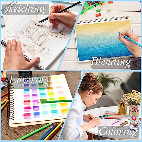 Image of KALOUR Premium Colored Pencils,Set of 50 Colors,Artists Soft Core with Vibrant Color,Ideal for Layering Blending Shading,Color Pencils for Adults Beginners Coloring Book