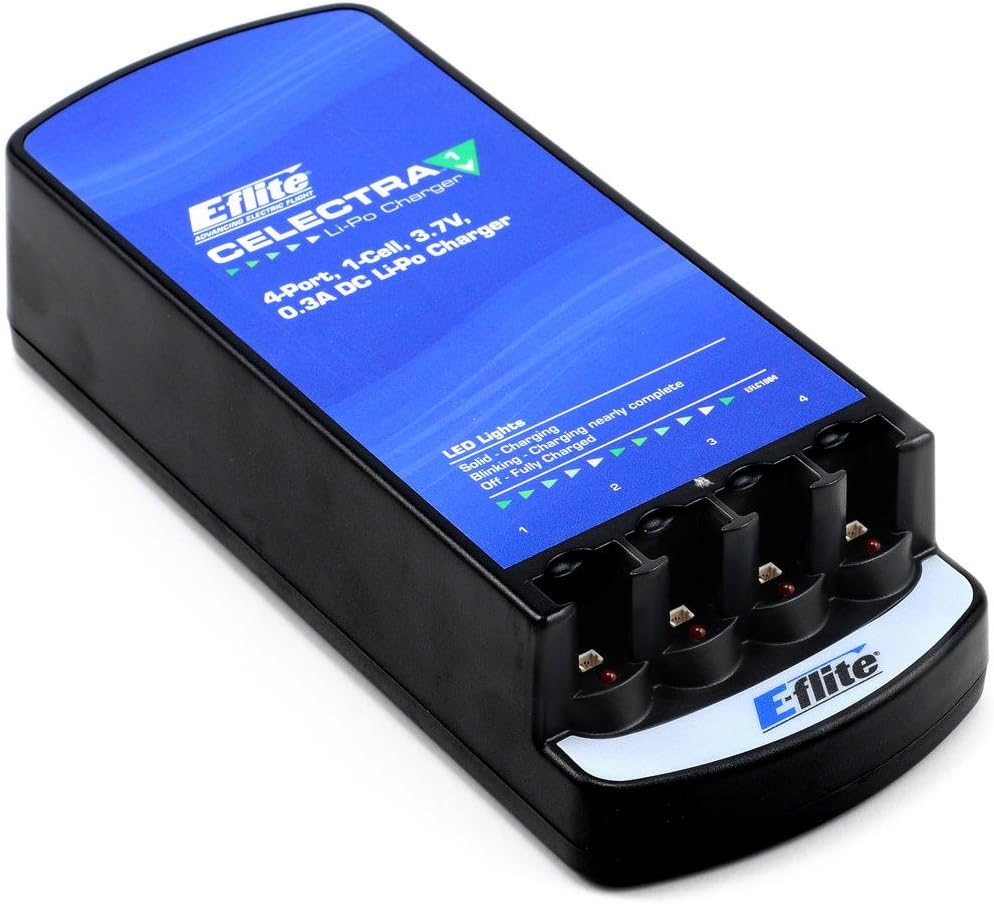 E-flite Celectra 4-Port 1S 3.7V 0.3A DC Li-Po Charger EFLC1004 Air Field Equip & Electronics