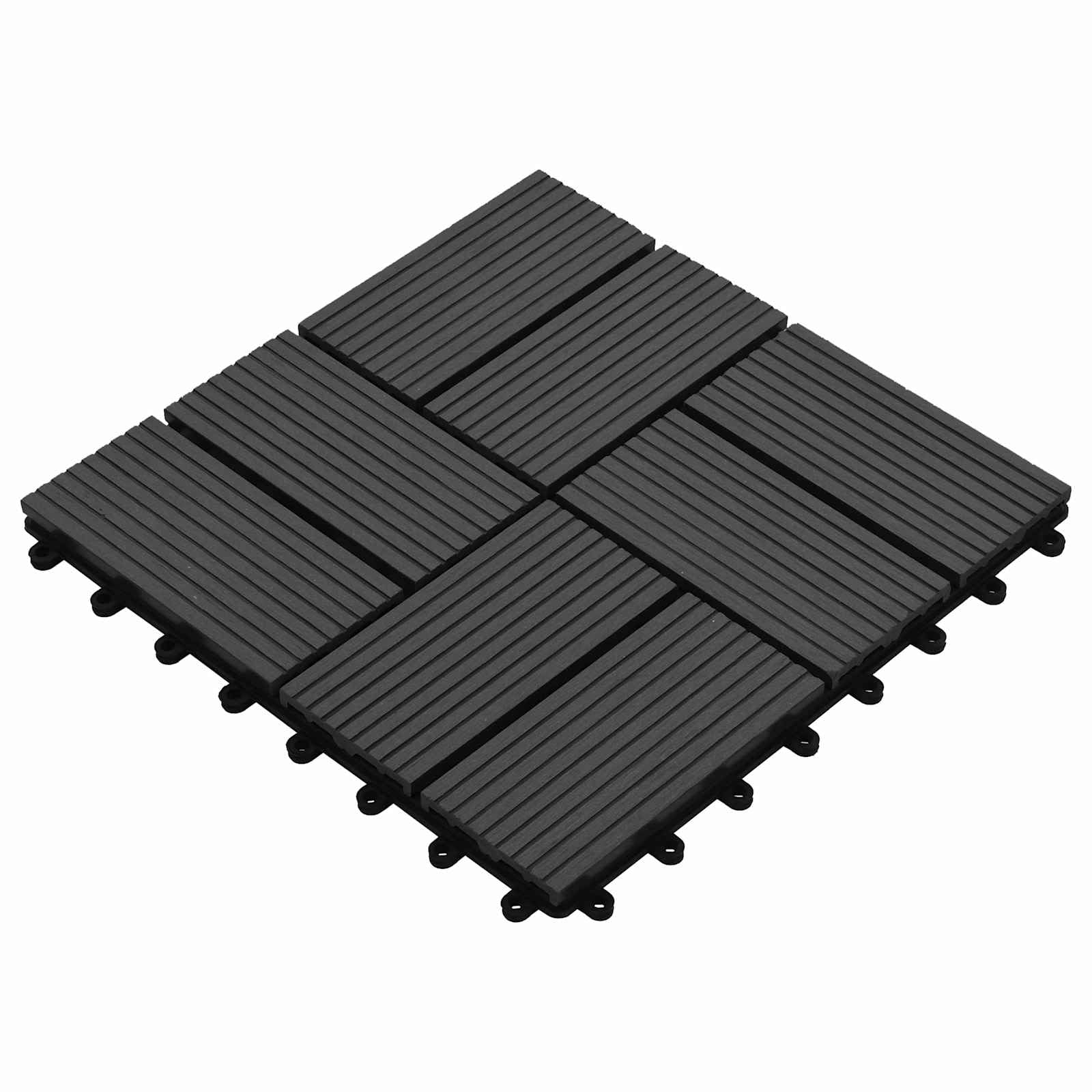 Generisch Terrassenfliese 11 STK. Schwarz 30 x 30 cm WPC,Haushaltsbedarf,9 kg-42046676