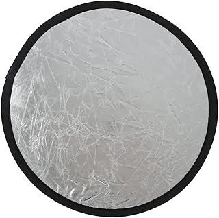 Refletor de iluminação fotográfica, refletor de iluminação portátil dobrável de 60 cm / 23,6 polegadas universal para fotografia interna e externa (branco prateado)