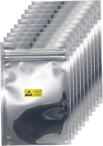 Bolsas antiestáticas, 100 bolsas ESD resellables de 3.2 x 4.7 pulgadas con etiquetas para disco duro GPU, SSD HDD y dispositivos electrónicos