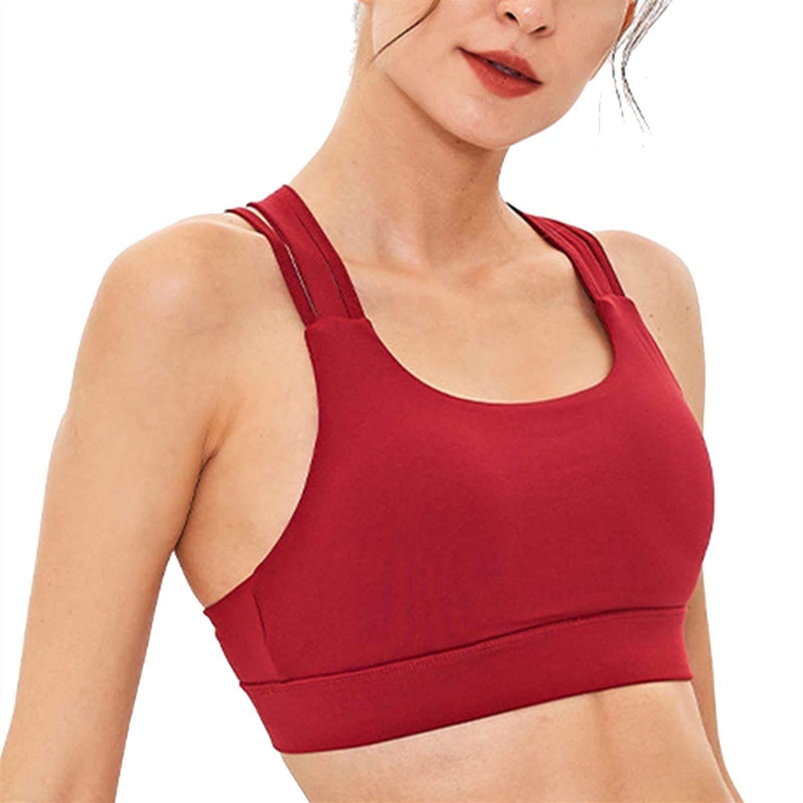 Strój do jogi damski fitness zestaw odzieży sportowej, 2-częściowy strój damski sportowy biustonosz joga legginsy zestaw trening fitness spodnie seksowne paski krzyż tył tank topy odzież siłownia bieganie trening najlepsze legginsy