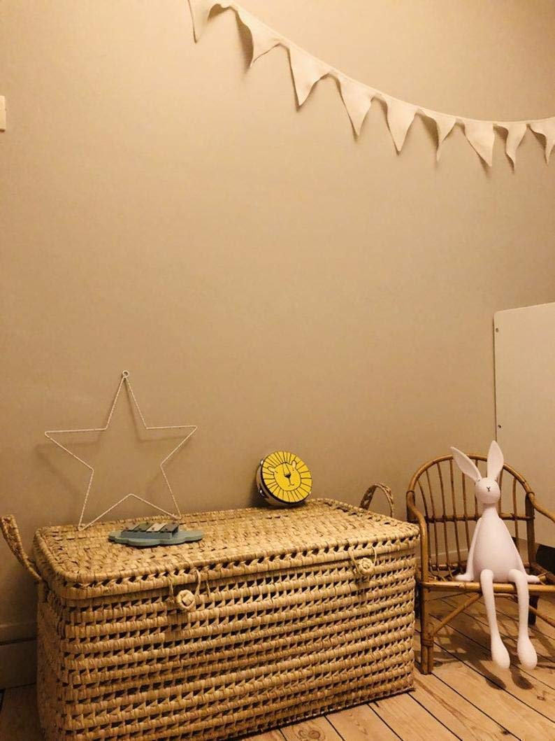 Coffre de rangement en palmier tressé, malle à jouets, coffre à jouet tressé, malle de rangement en osier, panier à jouet en rotin