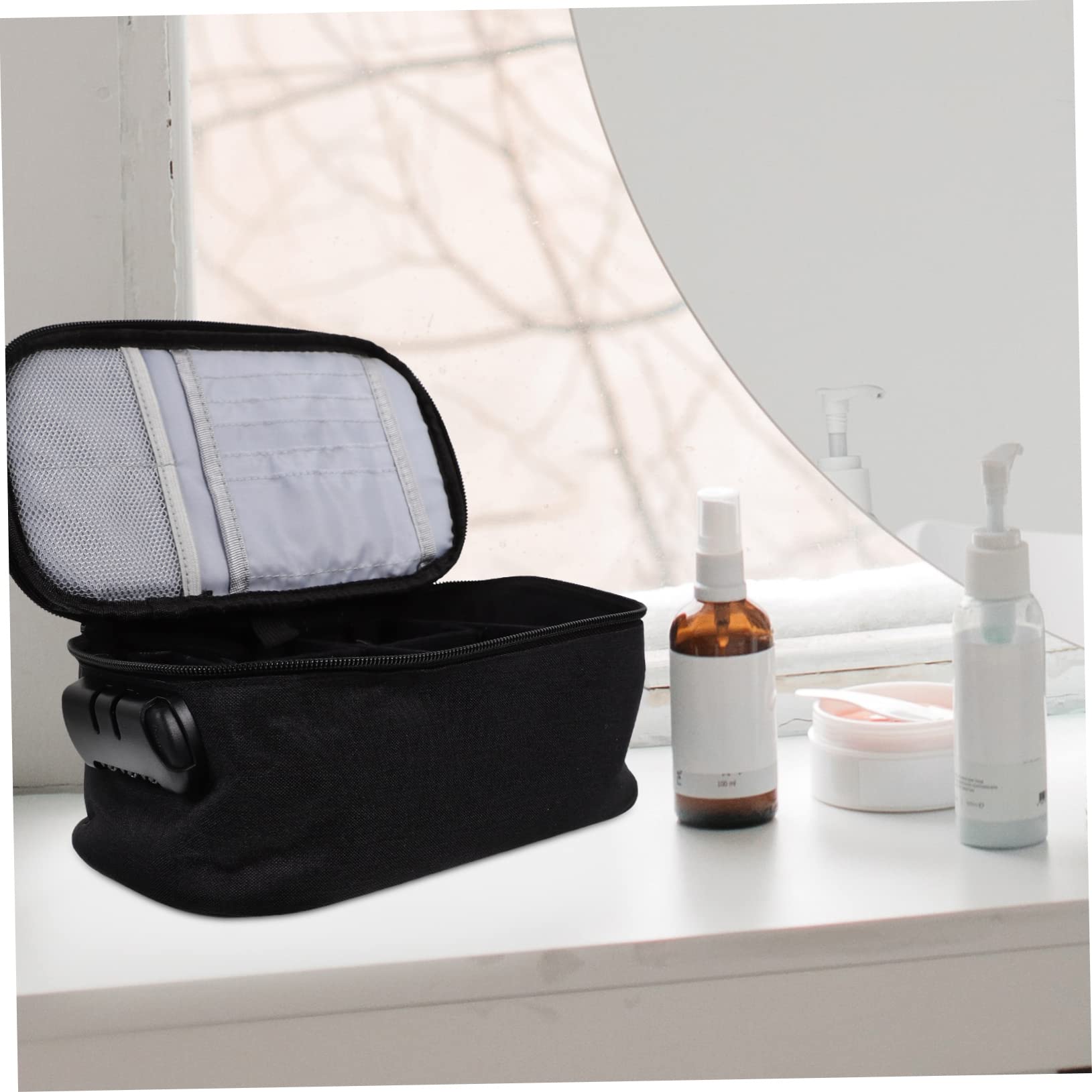 Beaupretty Trousse de Voyage à Fermeture Éclair de Maquillage avec Compartiments pour Articles de Toilette Pochette de Rangement Portable pour Cosmétiques