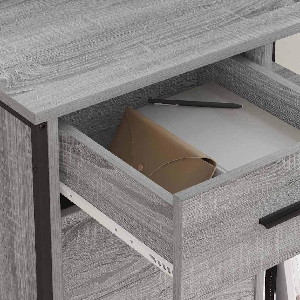 Armadio con stazione di ricarica con ruota, grigio Sonoma, 76 x 41 x 72 cm, armadietto per ufficio, armadietto per soggiorno, ufficio