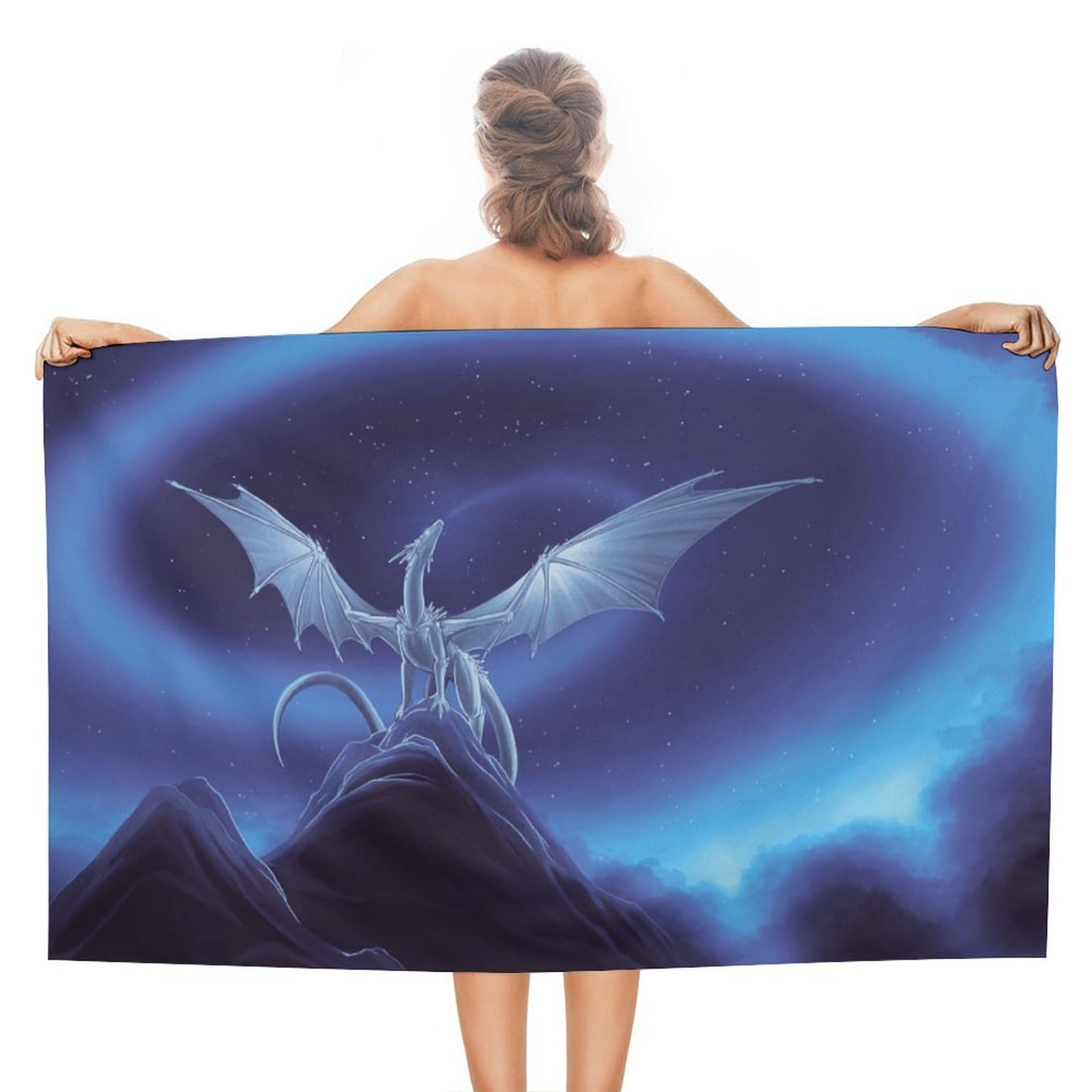 Nclqvjxzkhw Women's Style Flying Dragon Beach Towel For Adults Lightweight Bath Towels Swim Travel Gym Sports 130×80Cm