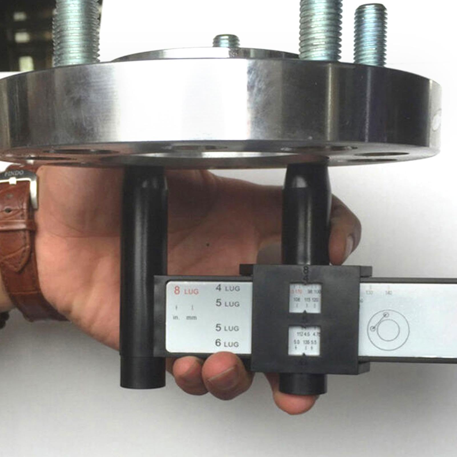 Calibro di Misurazione PCD | 8 -Tongo Regola di Scorrimento PCD | Calibro del Diametro del Cerchio Primitivo | Strumento di Misurazione per Pneumatici E Ruote per Auto, Calib
