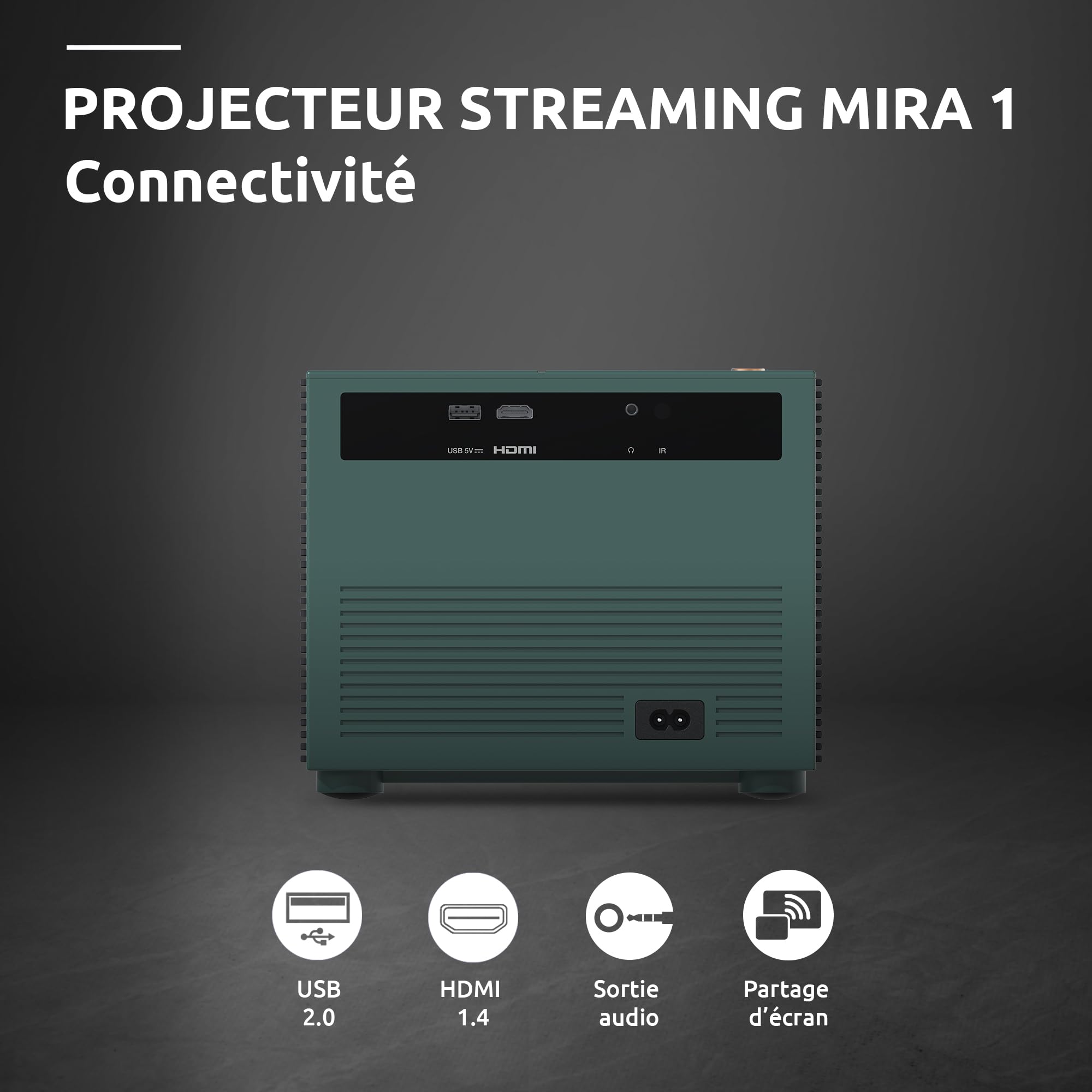 Strong MIRA1 Videoprojecteur 4K Google TV, Auto Focus/Keystone | Wi-FI Bluetooth, Natif 1080P, Mini Projecteur Video Portable Extérieur pour iOS/Android/Cinéma Maison - Vert