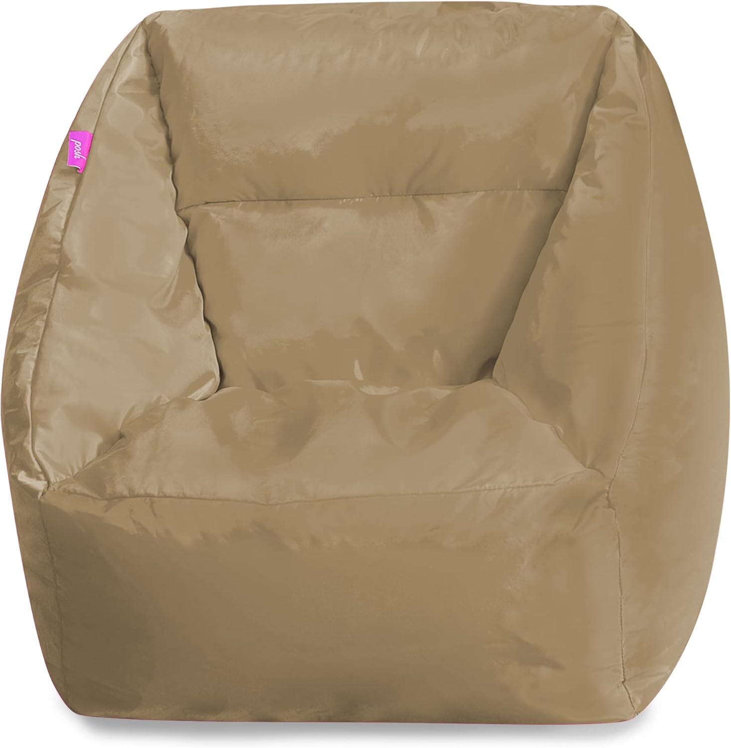 Posh Creations Structured Comfy Bean Bag Chair for Gaming, Reading, and Watching TV, Coronado Chair, Microsuede - Camel