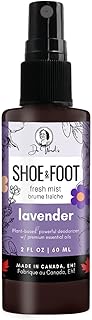 Lavender Scent All Natural Shoe Fresh Mist Powerful Deodorizing Shoe & Foot Spray - 2 oz 60 ml - Combats Stinky Feet Funk with Lavender, Lemongrass, Tea Tree Oil - Plant-Based Formula. Great for Skin