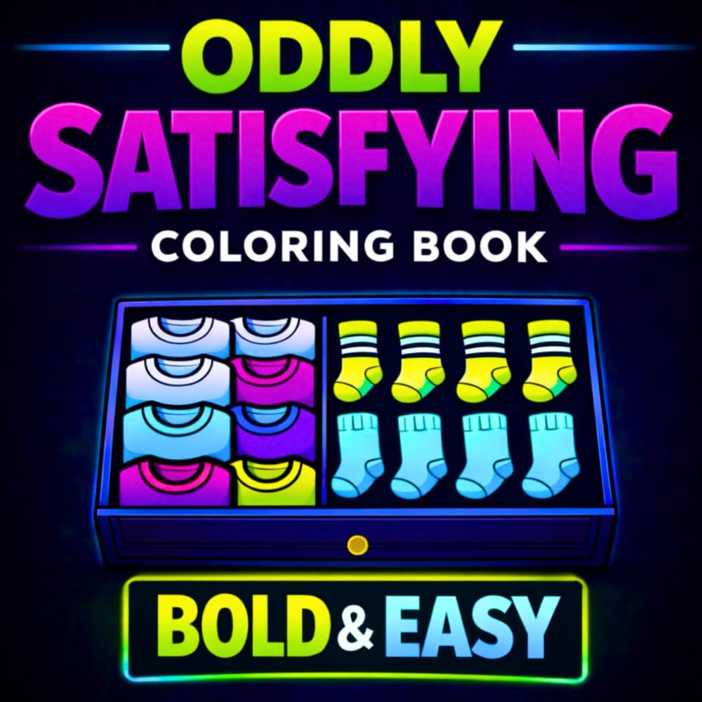 Oddly Satisfying Adult Coloring Book: Bold & Easy Patterns and Simple Designs for Relaxation, Stress Relief and Mindfulness