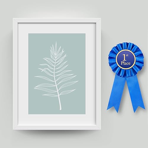 Miniatura 6 de Juego de 6 piezas de roseta de cinta de premio, cinta de participación de satén, cinta honorable, cintas de premio azul, rojo y blanco, medallas de