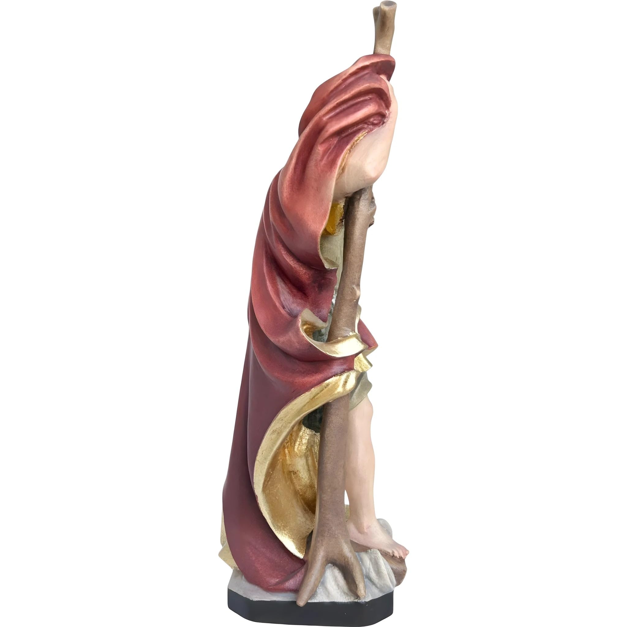 Christophorus aus Ahornholz 12 cm handgefärbtes Holz in Gröden Krippenfigur