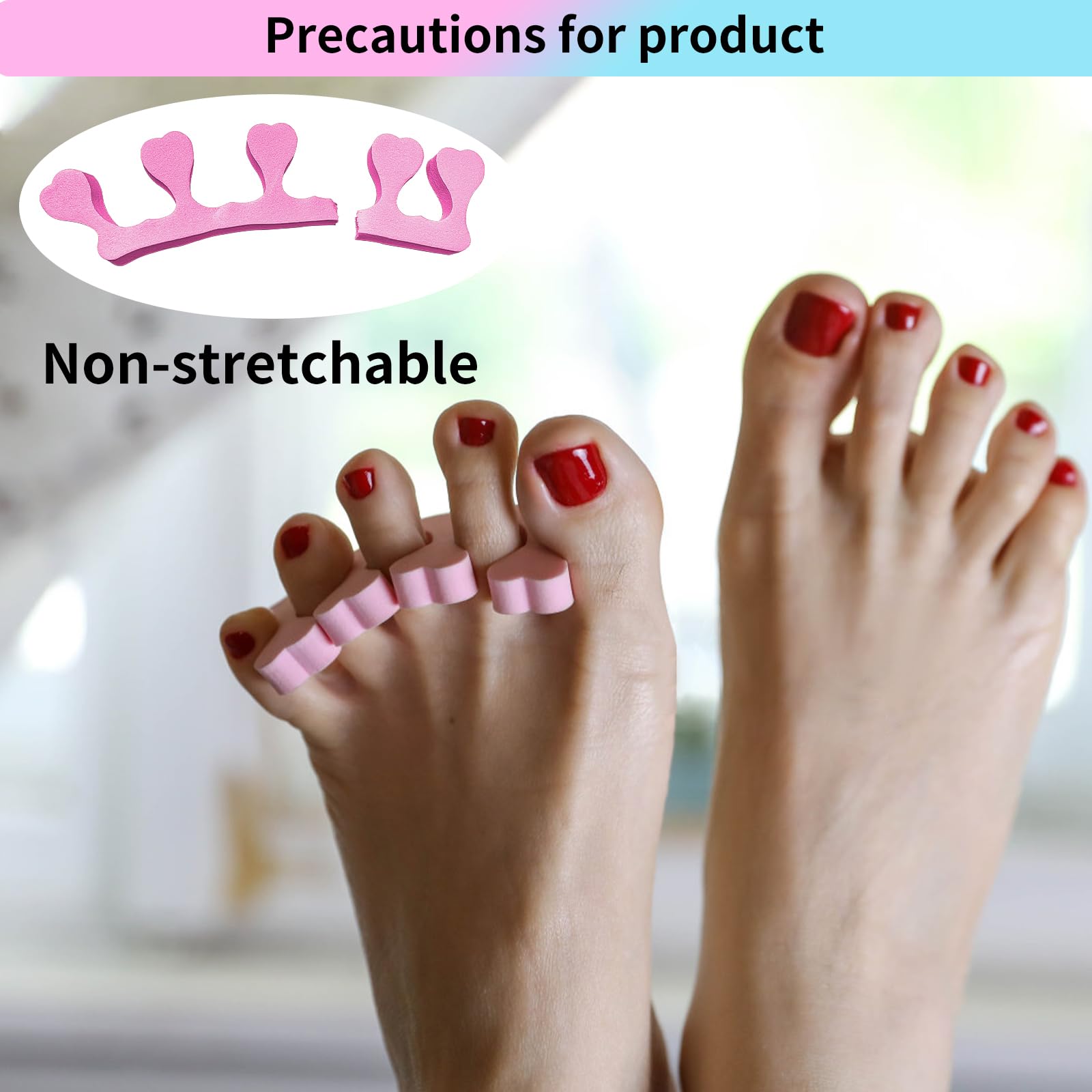 SUNFATT Toe Separators for Women,Toe Spacers for Women,Pedicures Toe Separators Use for Separation of Toenails or Nails,Beauty Pedicure Tools Suitable for Supplies for a Salon Pedicure: 0.2'' Toe interval 12 PCS blue+yellow+pink