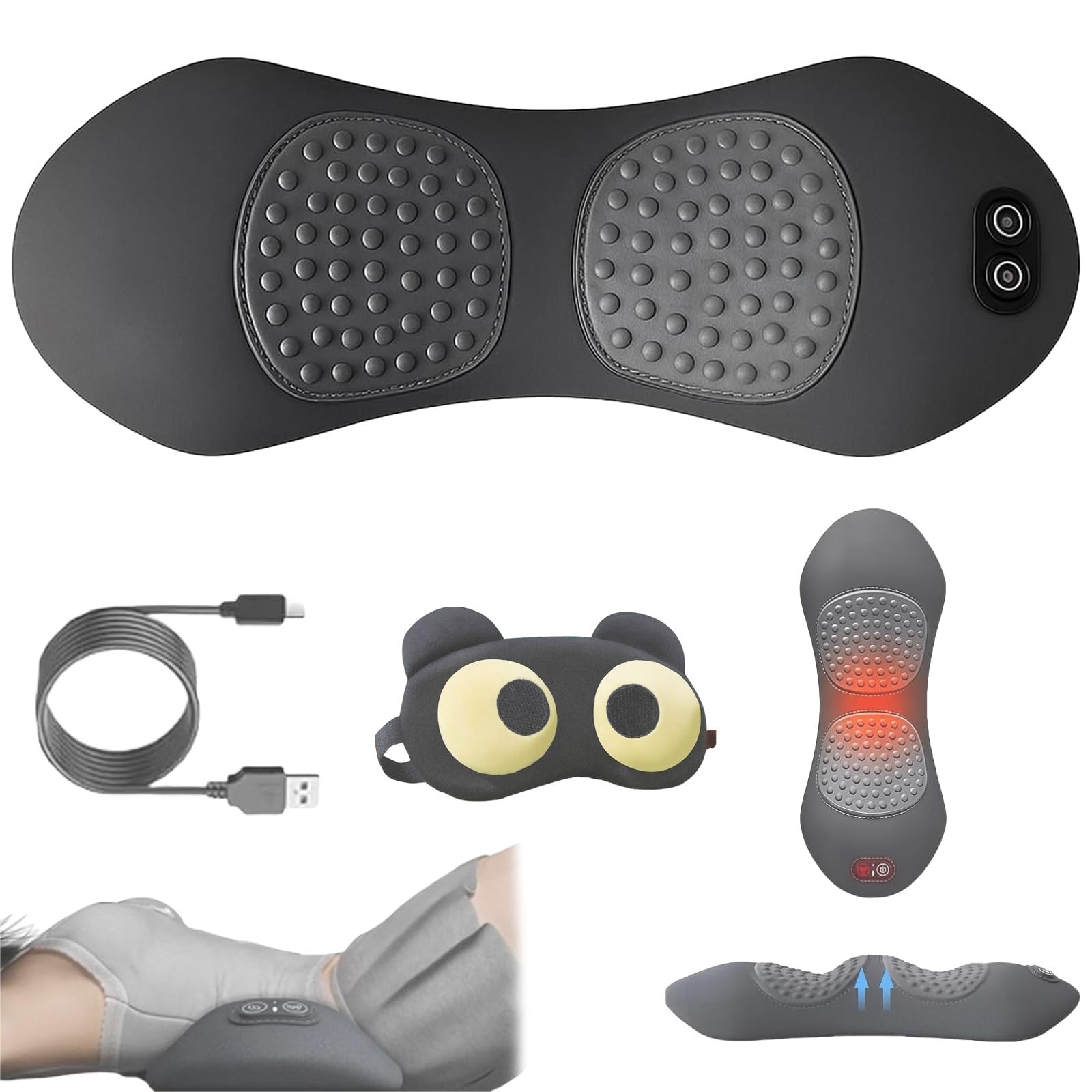 Yagerod 2026 Upgraded 3-in-1 Back Therapy, back massager, traction, therapeutic heat, and vibration massage, Saygoodbye To Stiff Mornings nagging sciatica(Black)