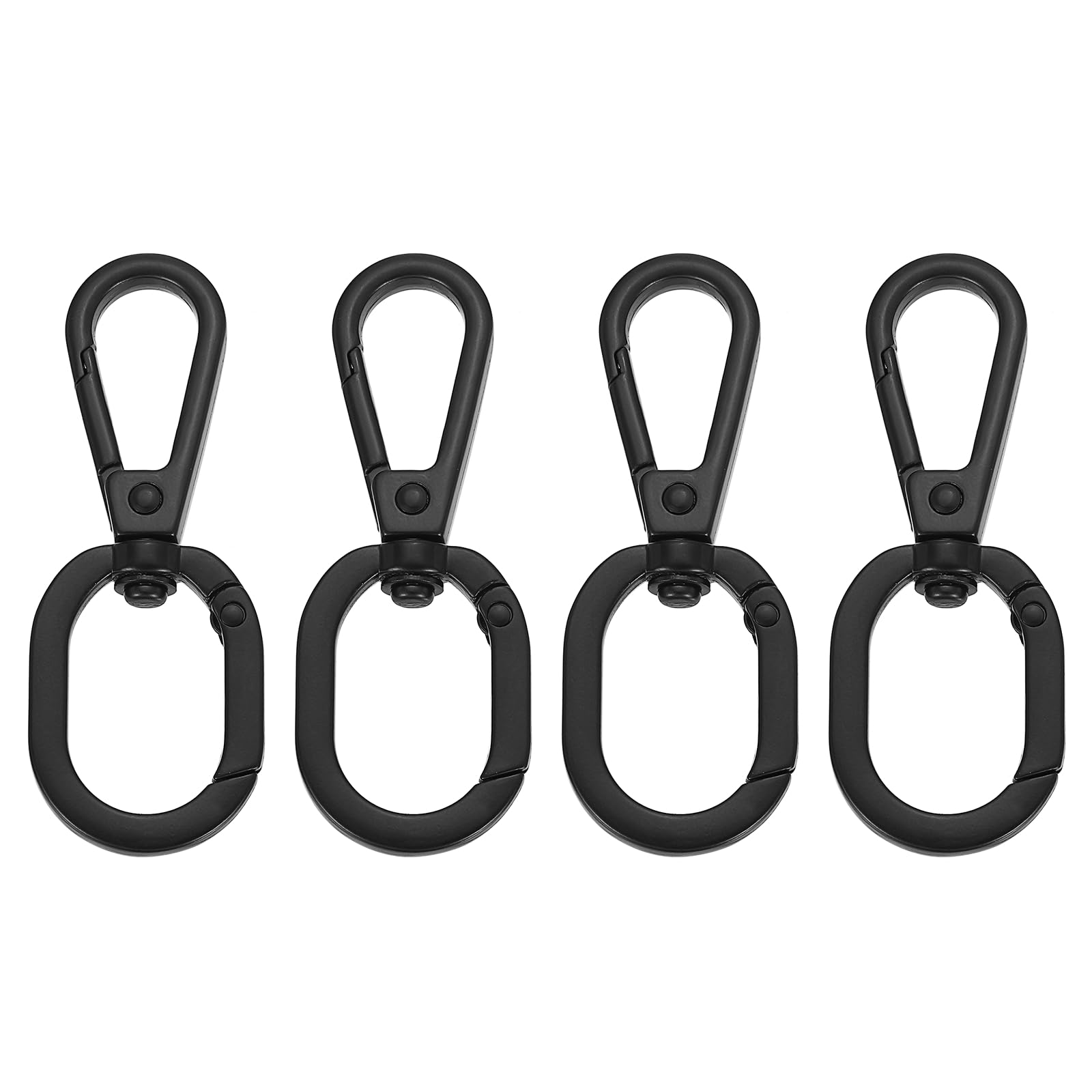 sourcing map 4Pcs Swivel Clasp Clips, Zinc Alloy Double Opening Spring Snap Hooks with Lobster Claw Clasp for DIY Crafts Keychain Lanyard Jewelry Making, Black