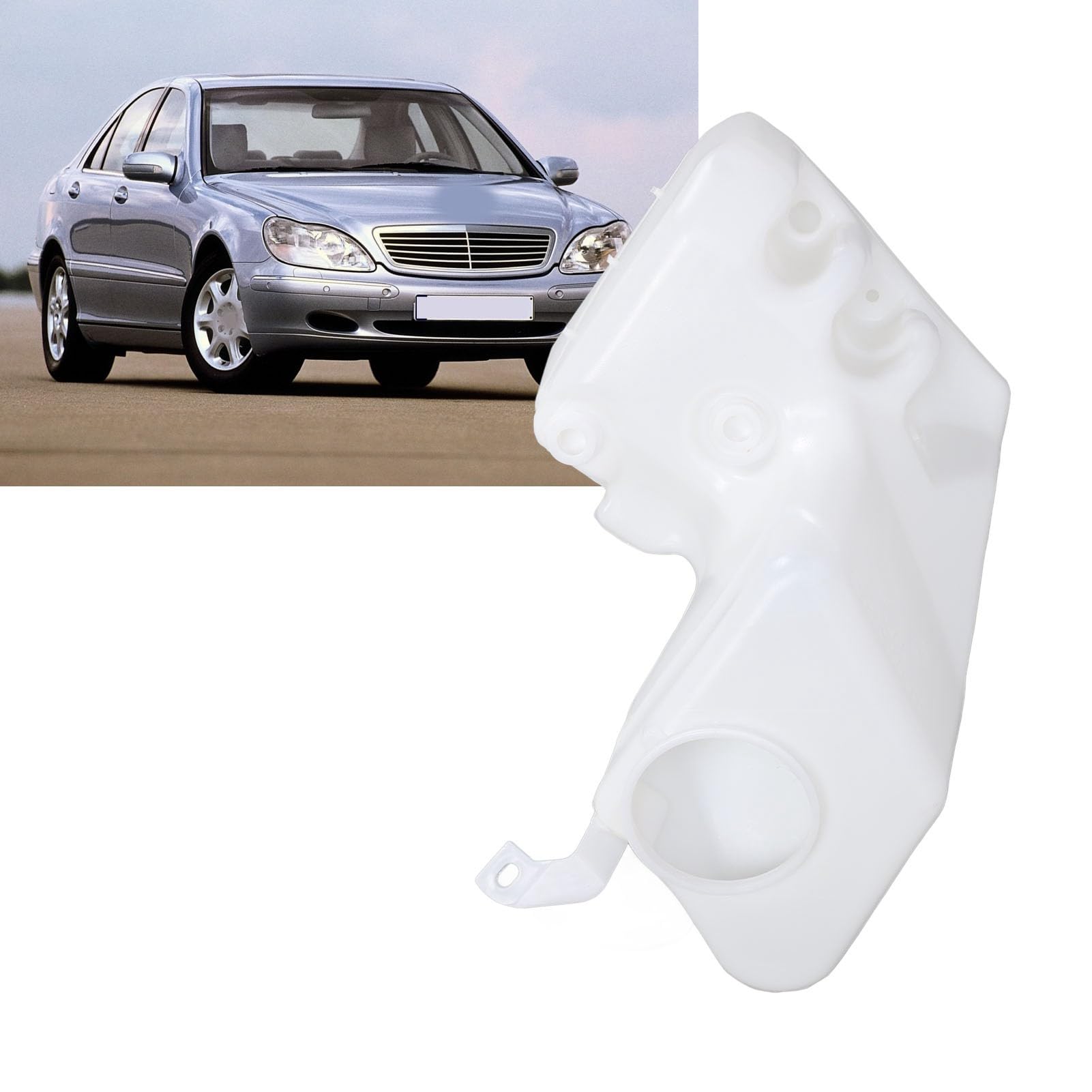 Cryfokt Depósito de Líquido Limpiaparabrisas Reemplazo Duradero para CL‑Class C215 S‑Class W220 Material PP de Alta Tenacidad para Mayor Longevidad Se Adapta a CL‑ C215 1998-2006