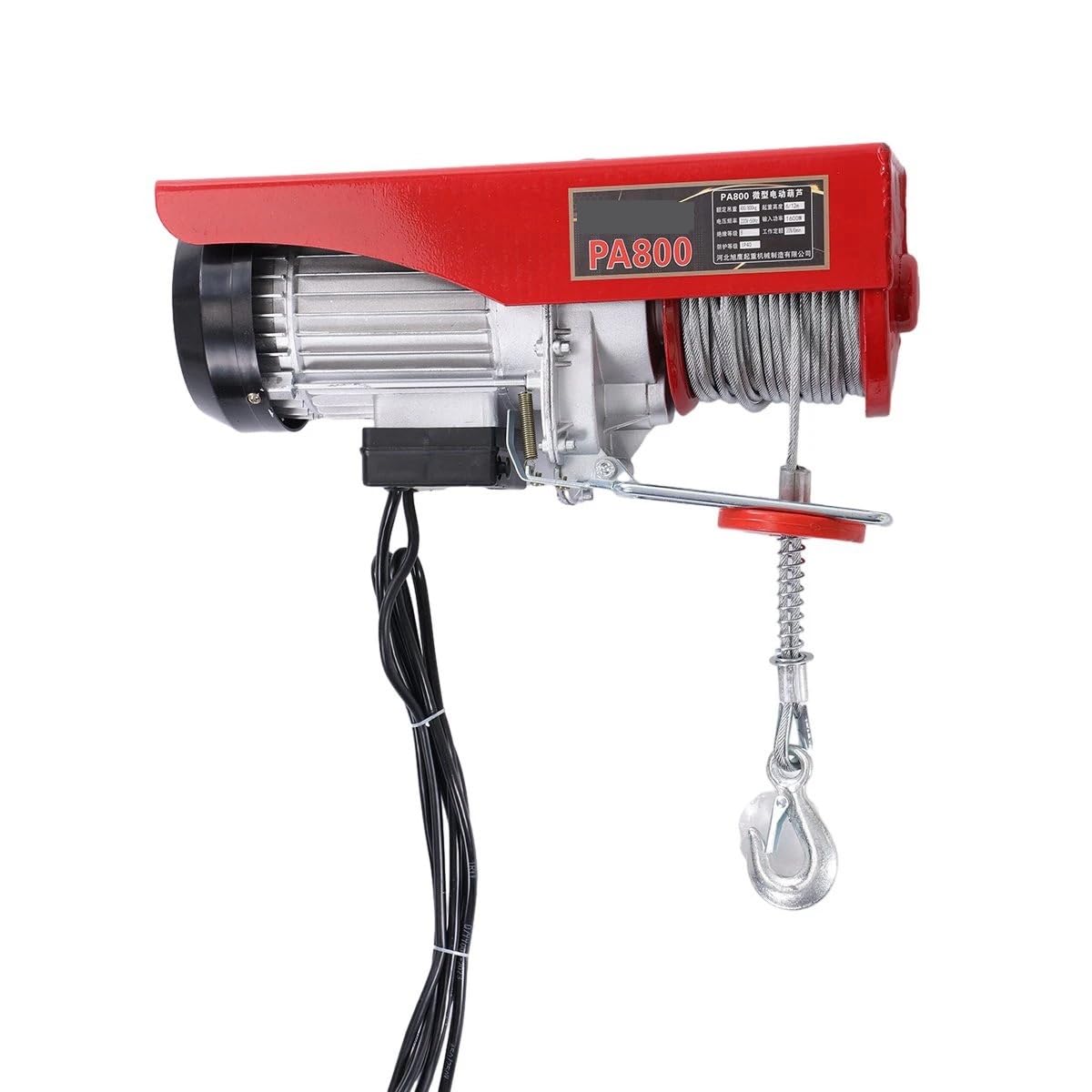 Elektro-Seilzug Elektrischer Hebezeug PA800 20 m Hebekranwinde 400 kg 800 kg Tragfähigkeit 20 m Höhe verkabelt 1,3 kW Motor 220 V Leistung
