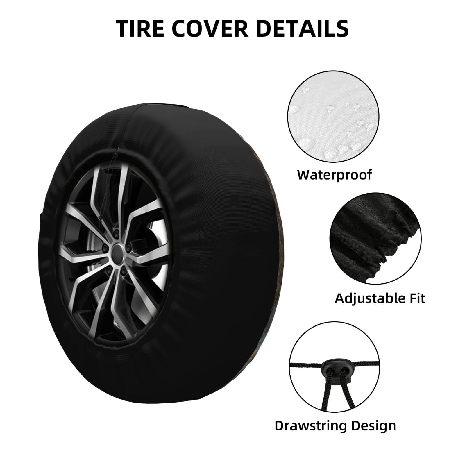 Copriruota de repuesto para auto, con impresión de jabalíes y cerdos en el bosque, impermeable y a prueba de polvo