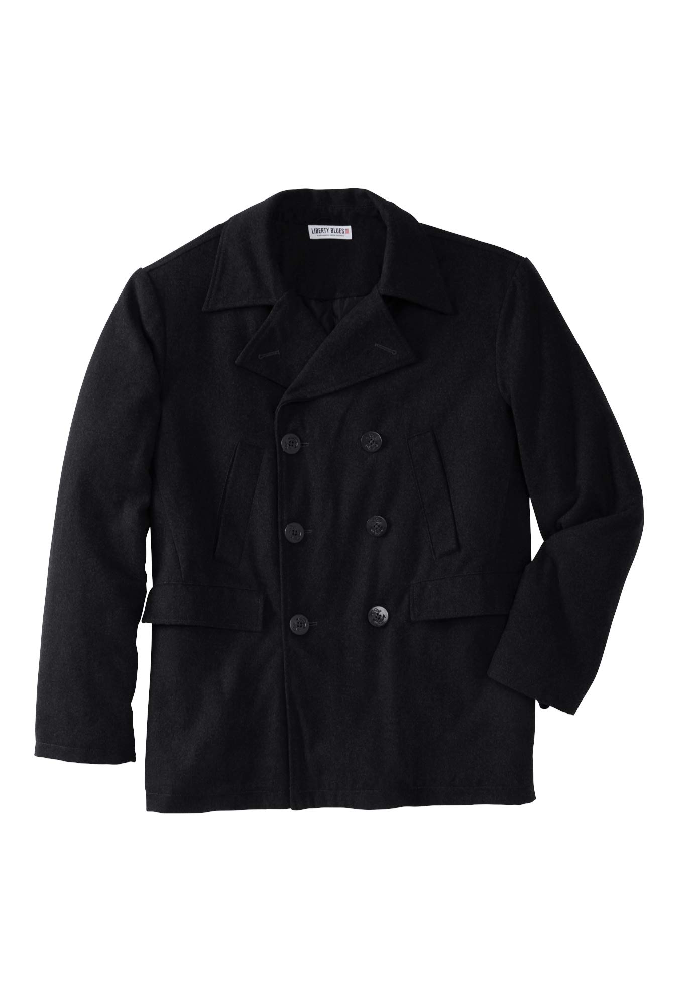 Liberty Blues by KingSize Men's Big & Tall Double-Breasted Wool Peacoat