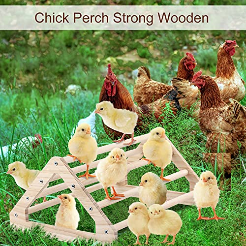 Image of Wooden Chick Perch Stand, Pine Chicks Roosting Bar, Jungle Gym Perch Toys for Chicken Coop & Brooder, Bird Perch for Baby Chicks & Parrots (Large)