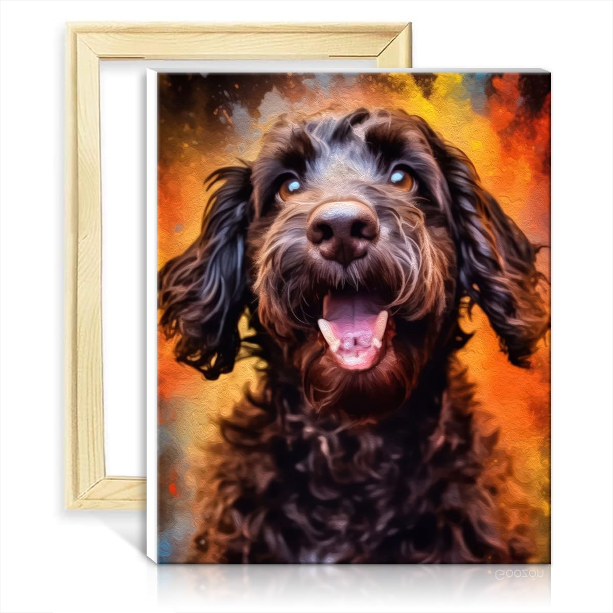 TANGFEIY Paint by Numbers Brushes Kits Cockapoo Paint by Number Adults Acrylic Number with Paintbrushes Wall Art Oil Painting by Numbers Kits DIY Frame(40x50cm)