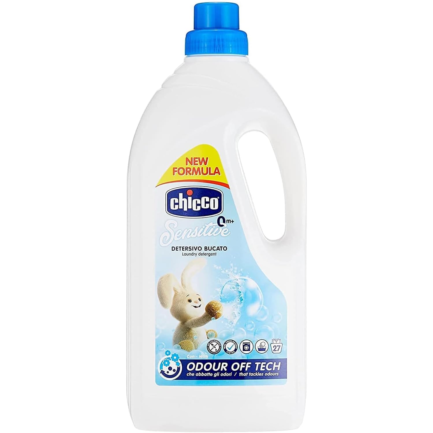 Detersivo liquido bucato neonato ipoallergenico +0 mesi – 1.5 Litri kit con Spugna Brandizzata SPESA & RISPARMIO Inclusa – Variazioni 4/8/12 Pezzi (4)