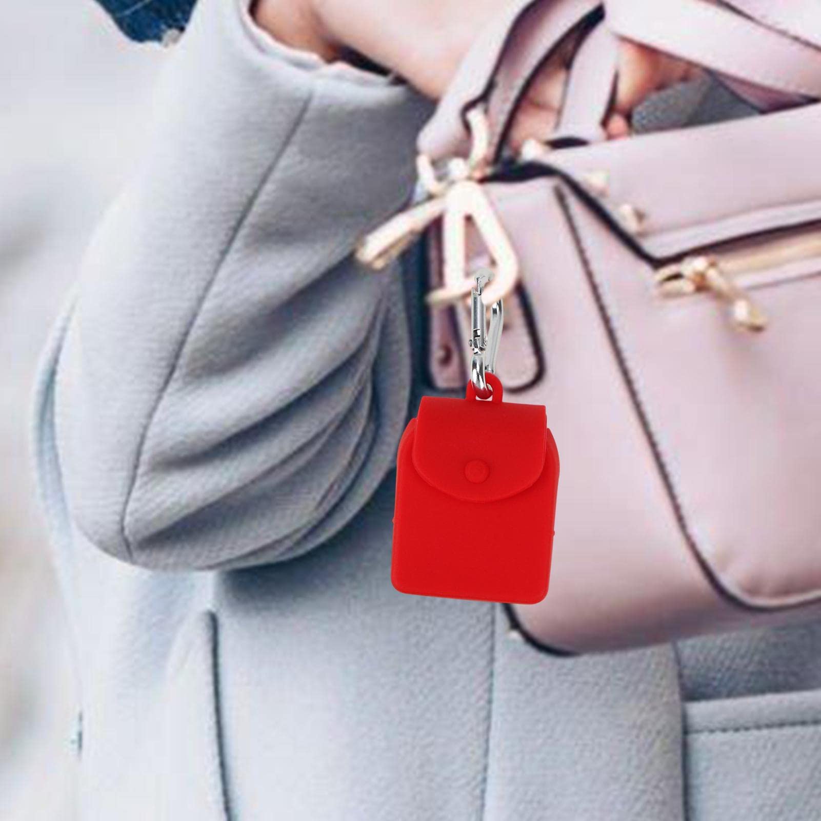 LINGJIONG Portemonneetas, mini-siliconen tas met karabijnhaak voor portemonnee, ophangbare rugzakopbergtas voor sleutels, kleingeld, siliconen rietjes, munten