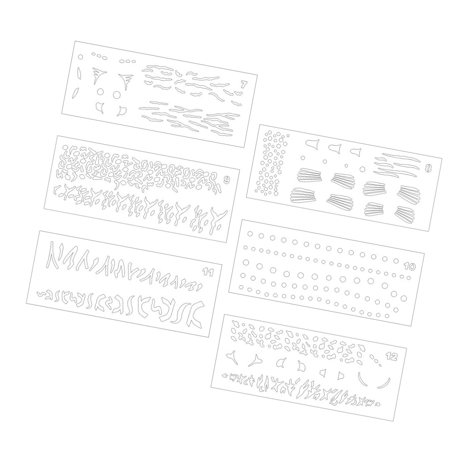 Oxxggkao 6Pcs Fishing Lure Templates Washable PVC Drawing Stencils for Painting Fish Lure Scrapbooking Embellishments Attract Painting Tool