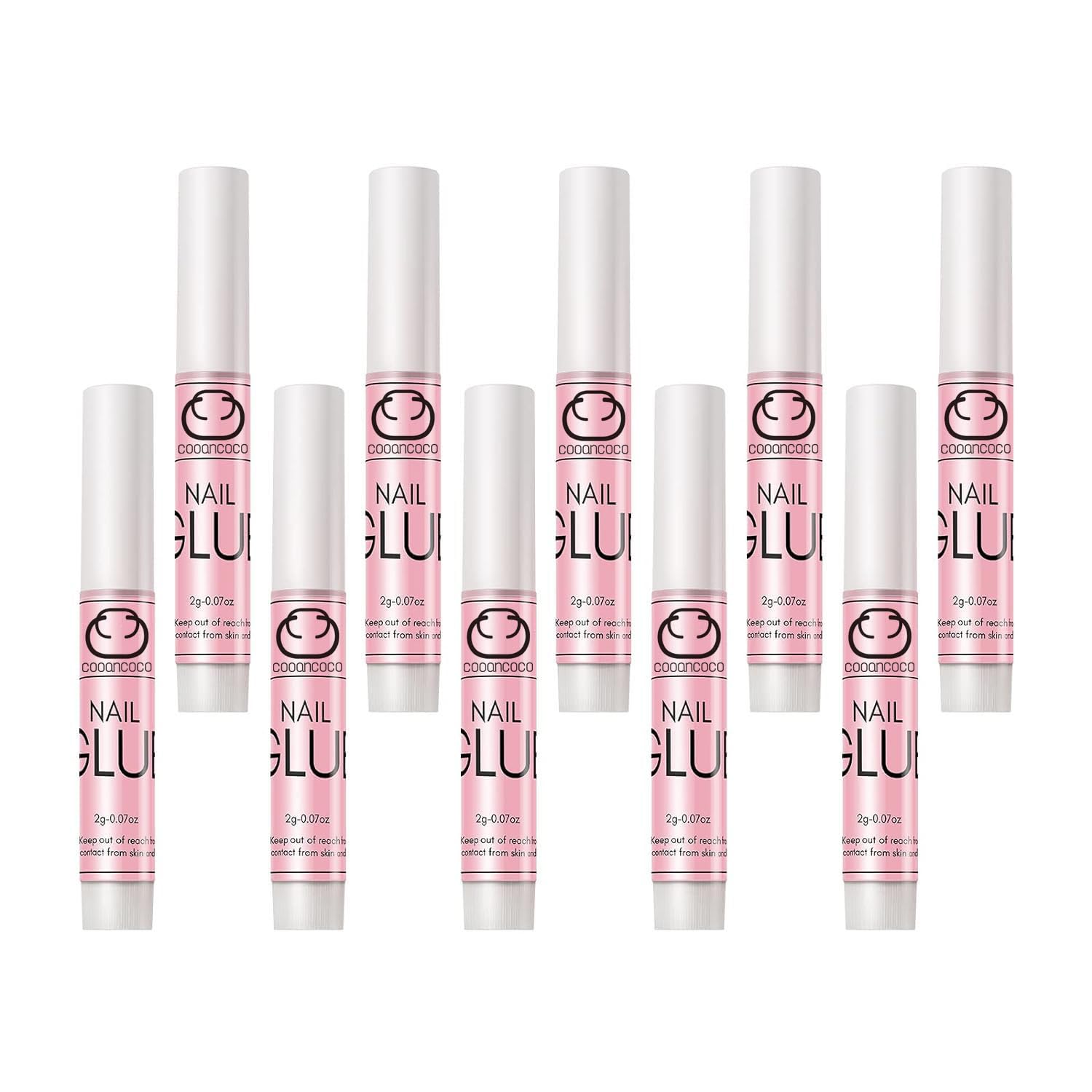 Quick Drying Artificial Nail Glue For Fake/False Nails | Easy to Apply Professional Adhesive Beauty Nail Art Glue (Pack of 10)