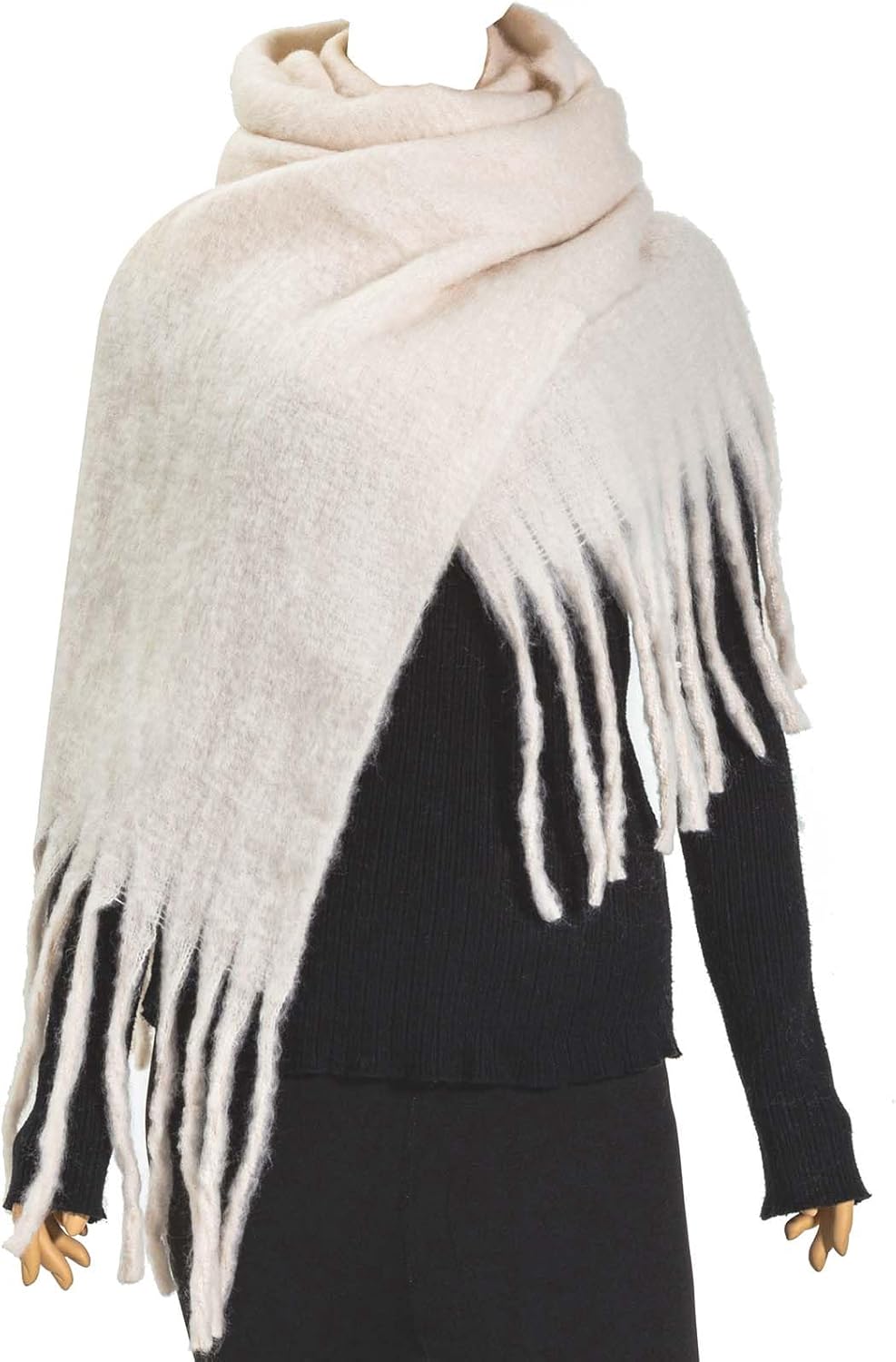 Winter Women Chunky Scarf Warm Blanket Big Thick Large Oversized Wrap Colorful Long Solid Scarves - Image 2