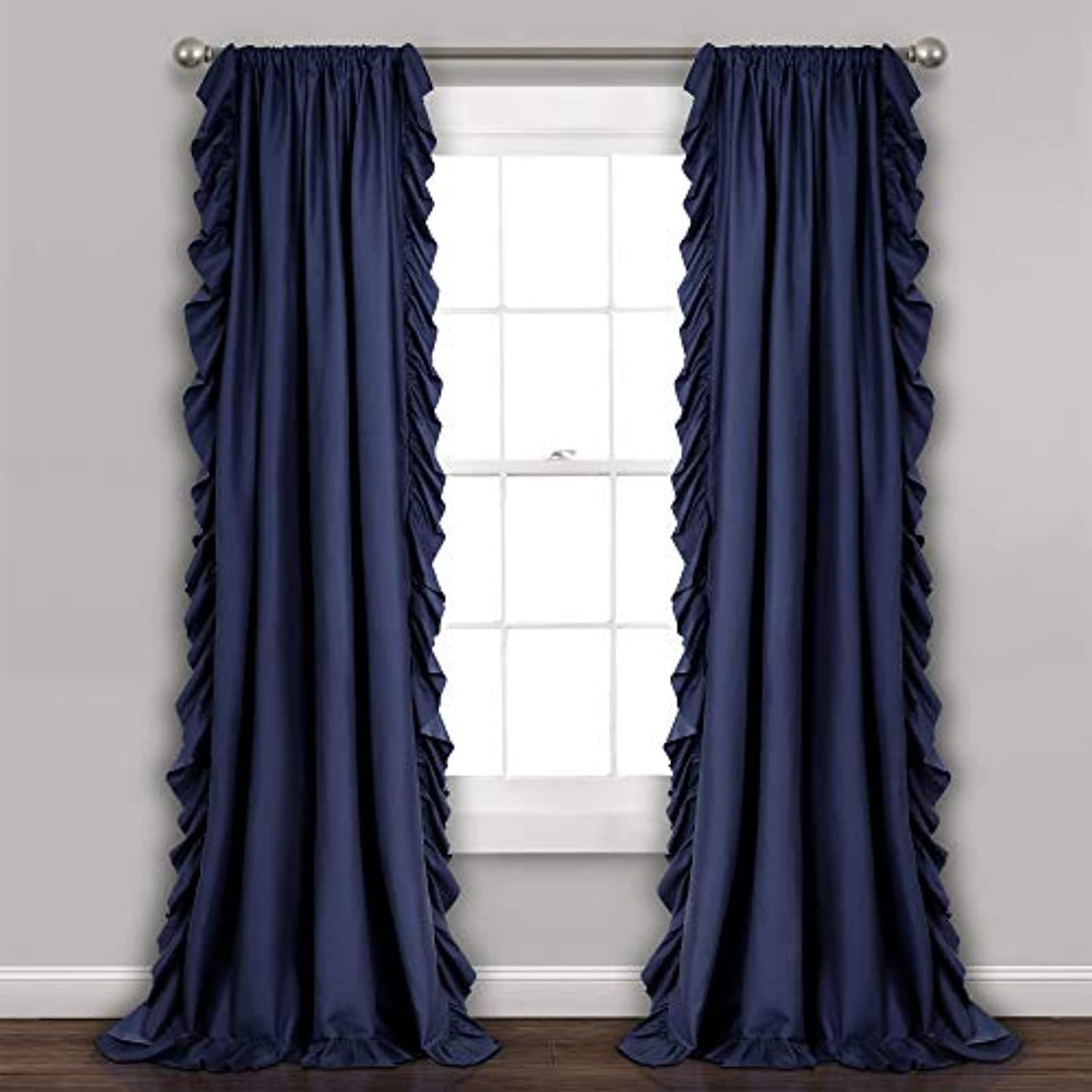 HUHJYUGE Curtains Drapes Semi Sheer 59x55in, Window Curtain Panels Blackout, Draperies with Rod Pocket Set of 1, Privacy, Energy Saving, Light