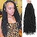 New Faux Locs Crochet Hair 6 Packs Extensible Natural Black Soft Locs Crochet Braids Pre Looped Synthetic Long Hair Extensions for Black Women (18inch, 6packs, 1B#)