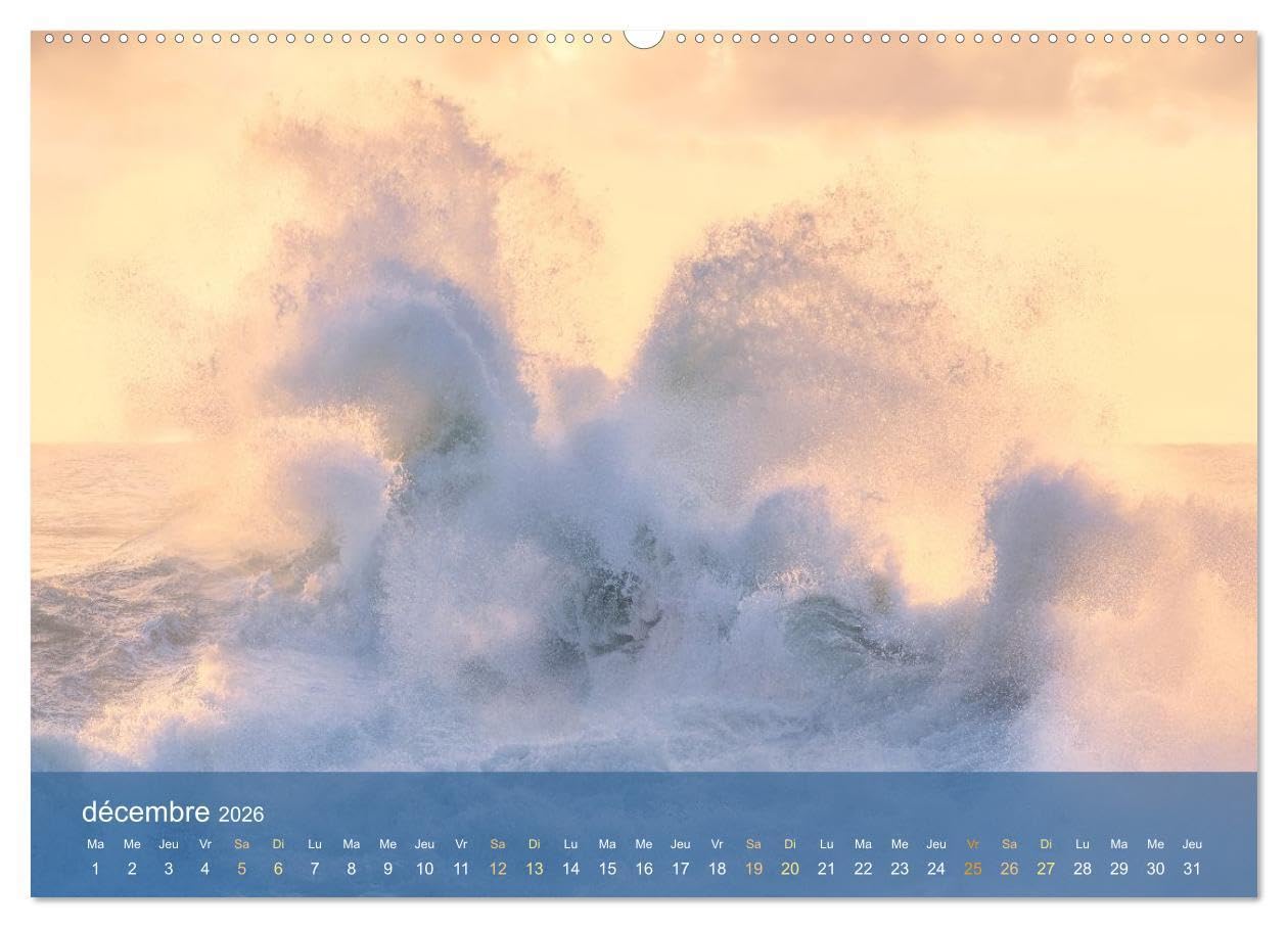 Dans des vagues - Le ballet éternel de la mer (Calendrier mural 2026 DIN A2 vertical) calendrier de bureau: Célébrant la danse intemporelle et captivante des vagues de l'océan.
