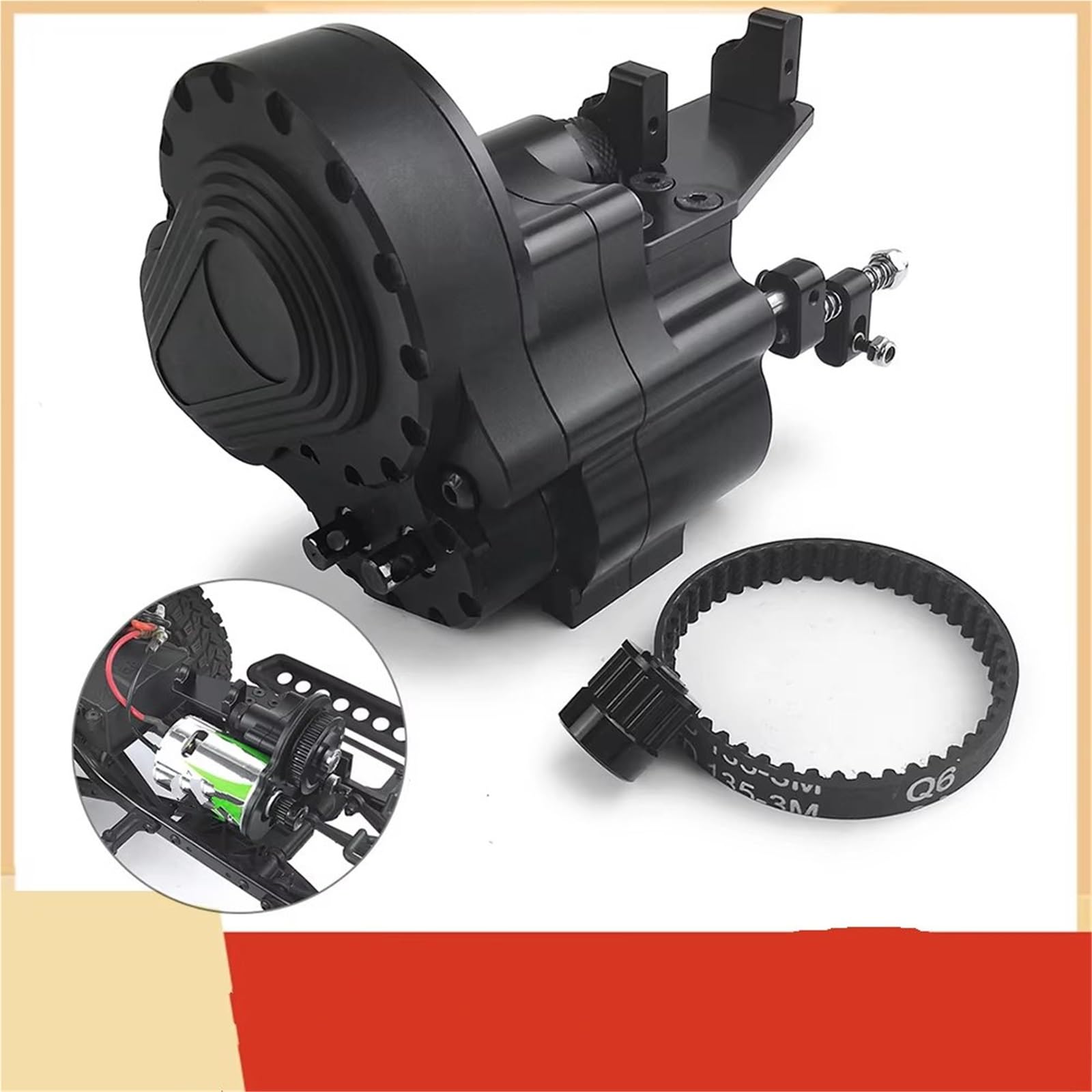 Compatible con Axial para SCX10 para Wrangler para Wraith 90048 1/10 RC Crawler Car Parts Caja De Cambios Inversa Correa Transmisión 2 Velocidades RC Mejoras