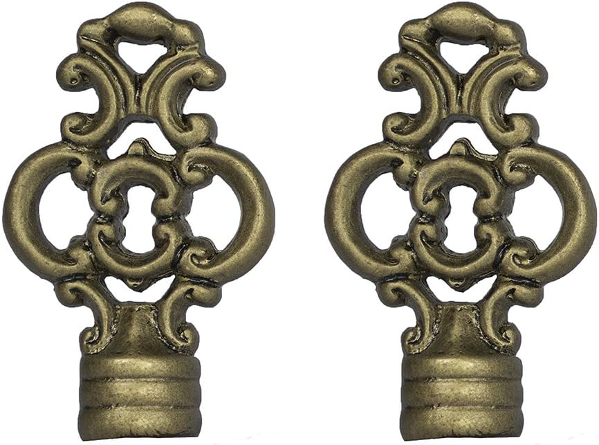 Urbanest Set of 2 Key Lamp Finials, 2 3/8inch Tall, Antique Gold
