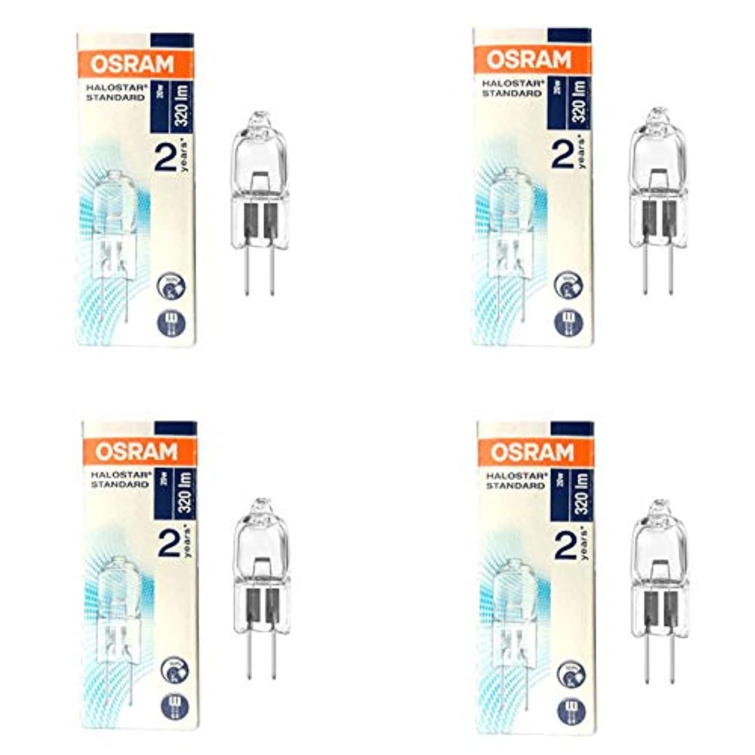 Home Decorative Halogen Capsule Bulb, 20W G4, 12V, (Pack of 4)