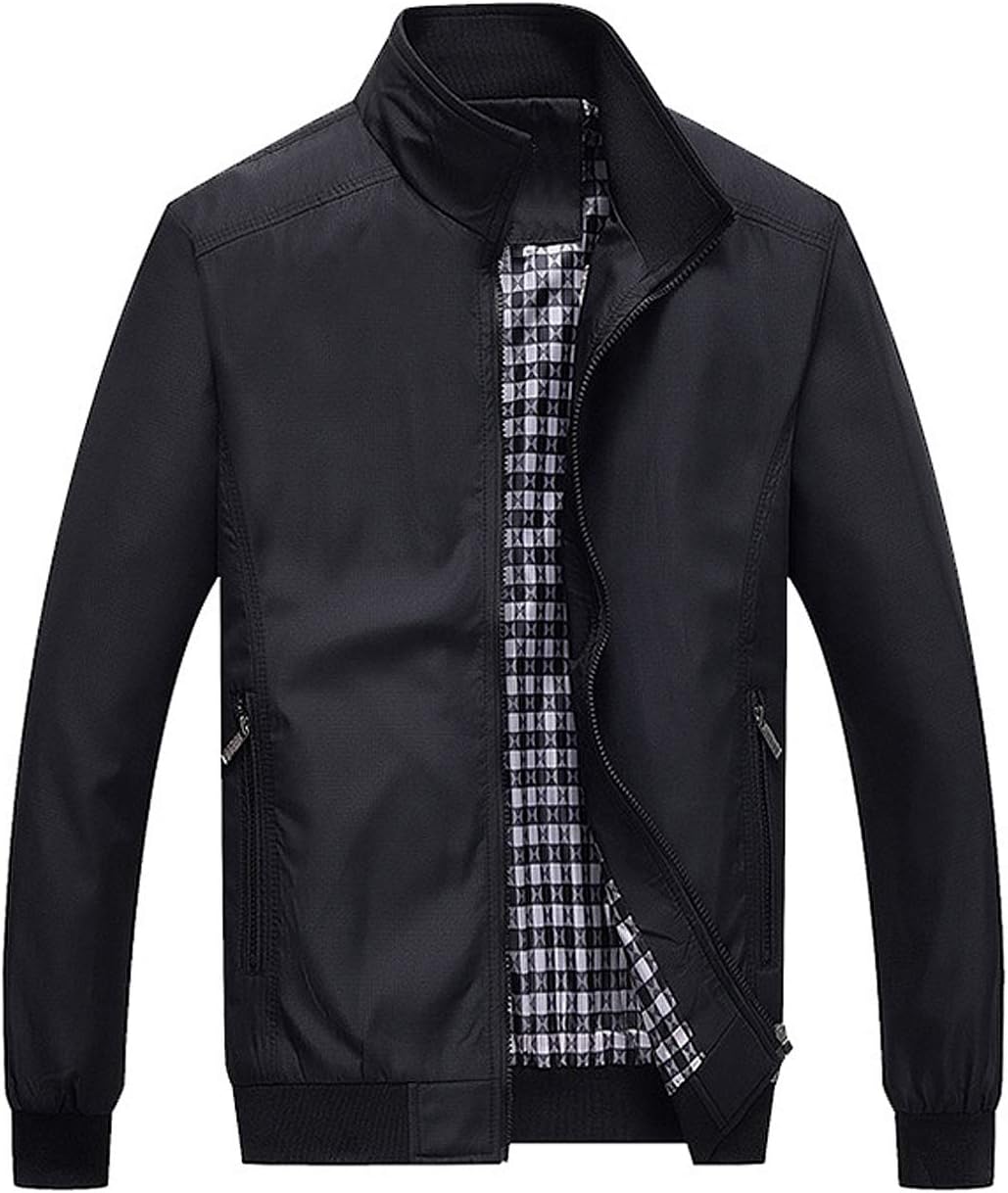 LocachyMen's Flight Bomber Jacket Casual Outdoor Active Lightweight Softshell Zipper Jacket Coat