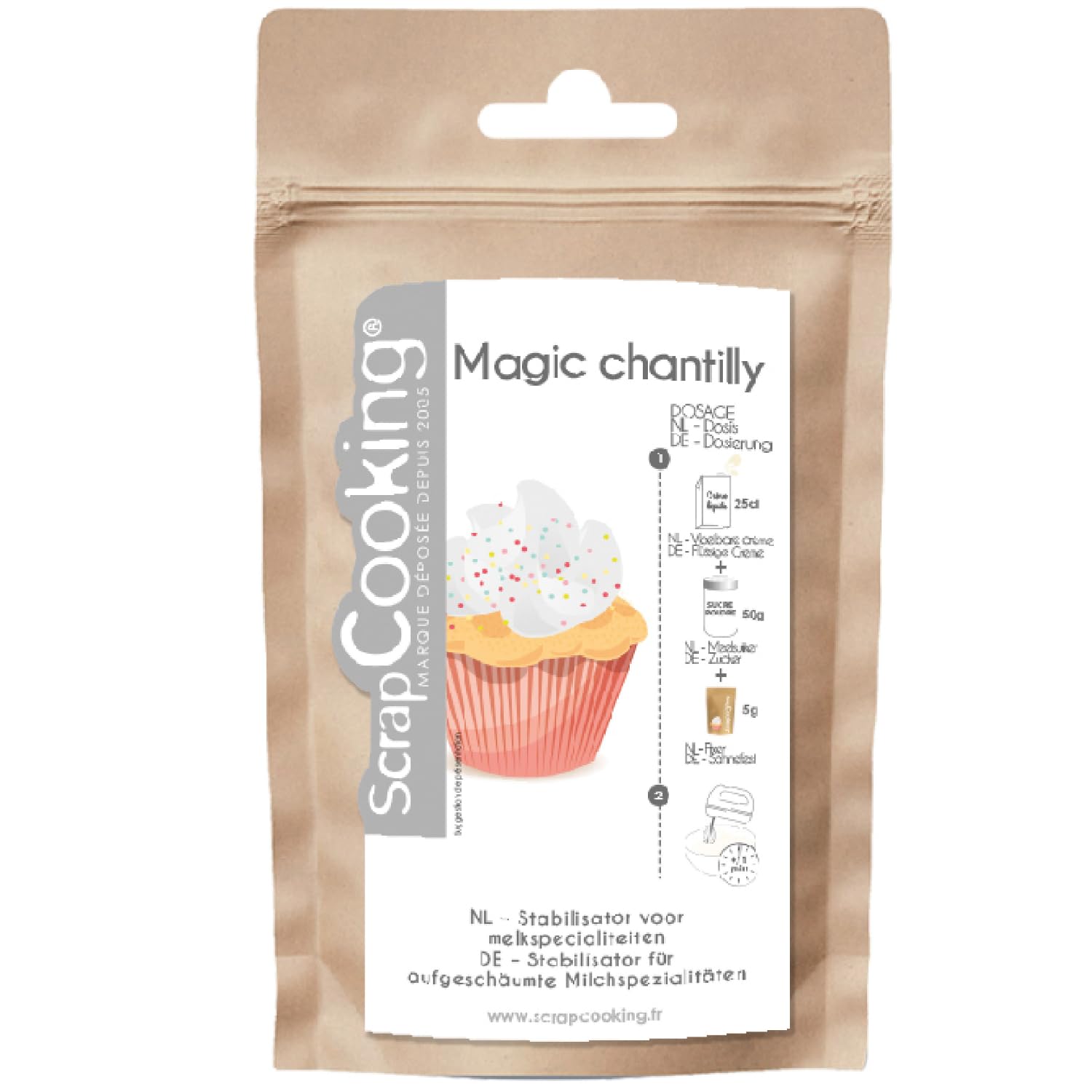 Scrapcooking - Sachet de Magic Chantilly 50 g - Fixateur pour Crème Fouettée - 4492
