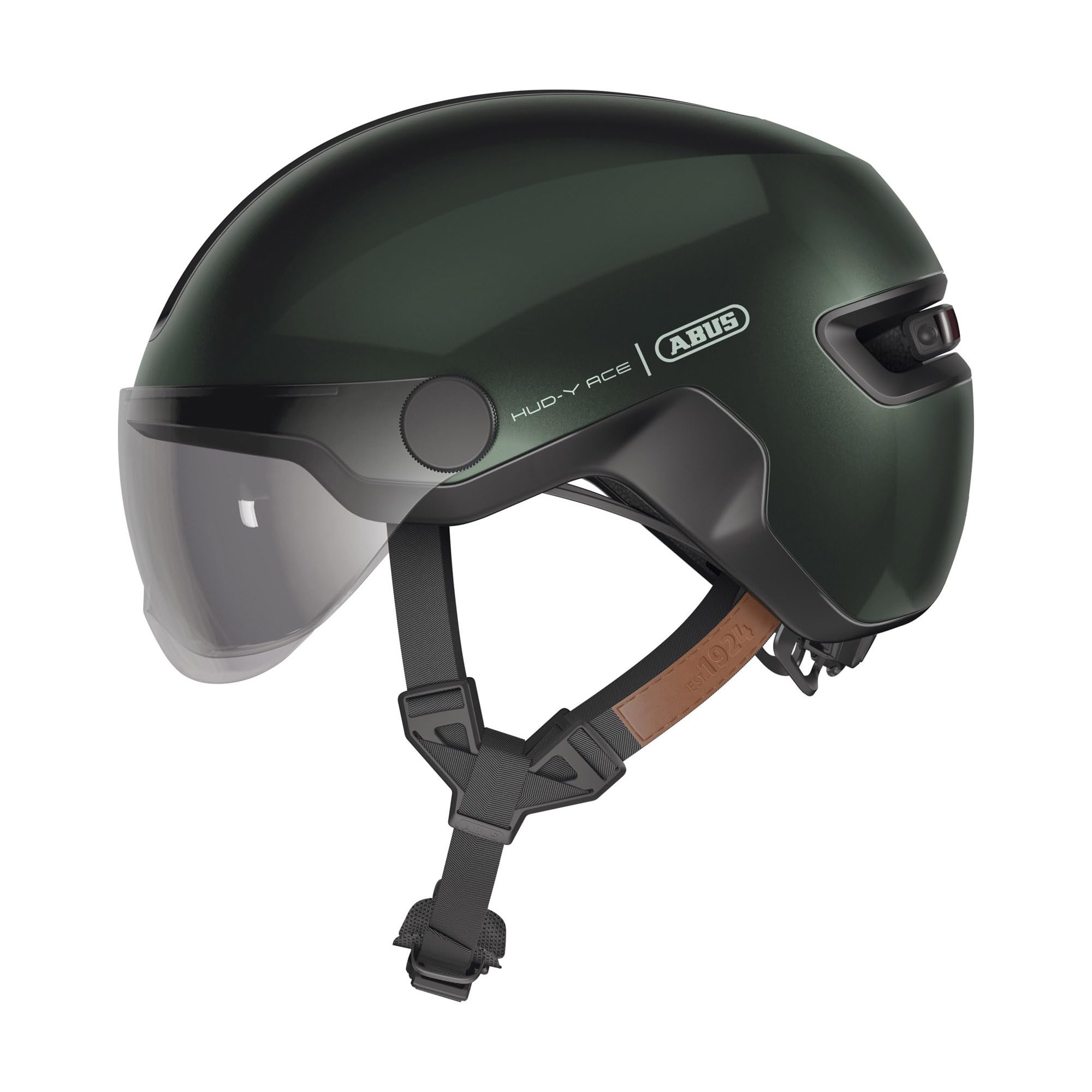 ABUS HUD-Y ACE cityhelm - stijlvolle fietshelm met vizier en magnetisch