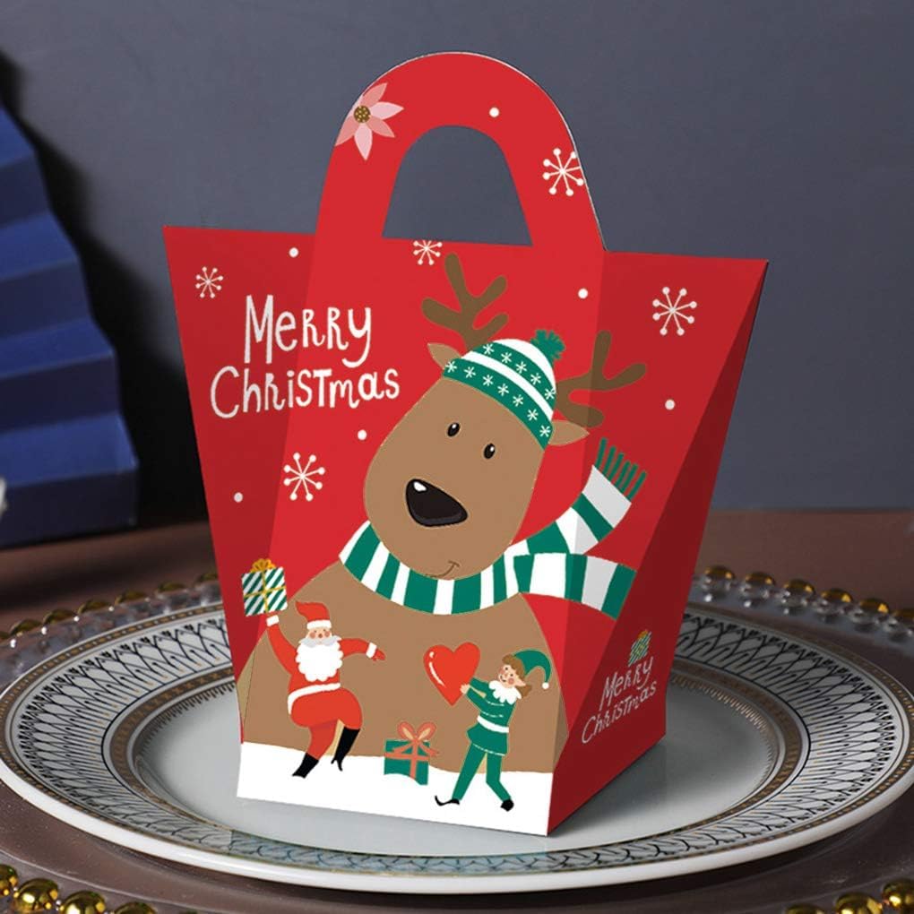 Bakefy-5 pcs Christmas Paper Gift Boxes Xmas Santa Snowman Boxes Holiday Cookie Candy Boxes with Handle Styles Vintage Brown Treat Boxes for Christmas Party Favor Gift Wrapping (B0CP46ZMJW) Amazon Price History, Amazon Price Tracker
