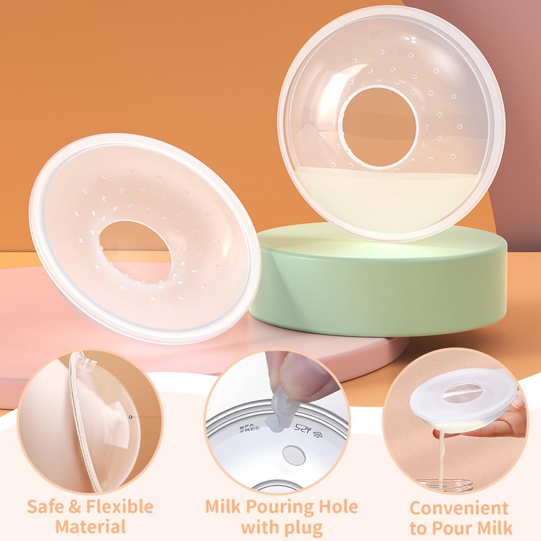 GXGM Coquillage D'allaitement, Coquille Allaitement, Coquilles d'allaitement pour Mamans, Tasses Infirmiers, Réutilisables économiseur de Lait Maternel Coquilles d'allaitement Tasses, 2 pièce
