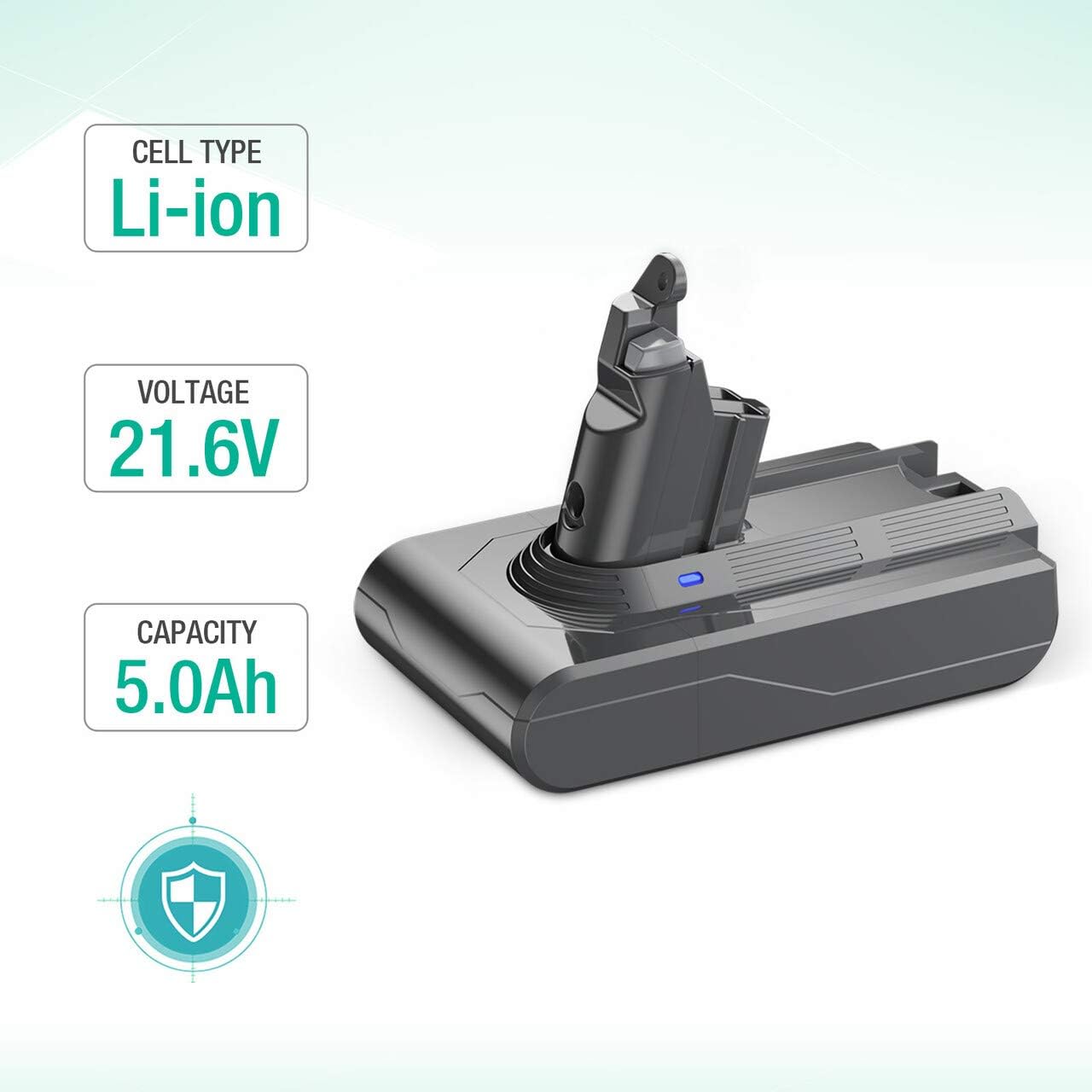 FirstPower 5.0Ah V6 Battery Replacement - Compatible with V6 SV04 DC58 DC59 DC61 DC62 DC72 DC74 Absolute Animal Motorhead Slim SV03 SV04 SV05 SV06 SV07 SV09… : Home & Kitchen