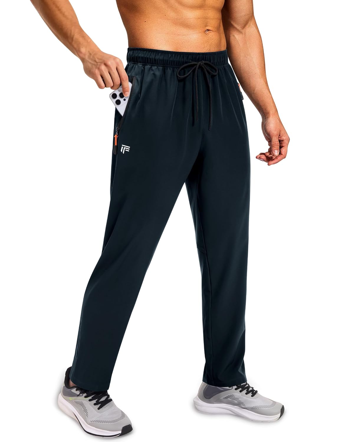 Mens Sweatpants with Zipper Pockets Workout Pants Joggers Athletic Lightweight Waterproof Rain for Gym Track Hiking