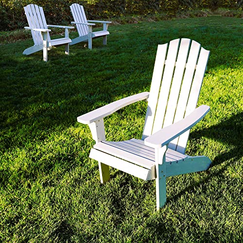 Polyteak Adirondack Chair, Premium Weather Resistant Poly Lumber, Outdoor Patio Furniture, Up To 300 Lbs, Plastic Adirondack Chairs For Porches, Decks, And Pool Side, Element Collection, White #TOP3