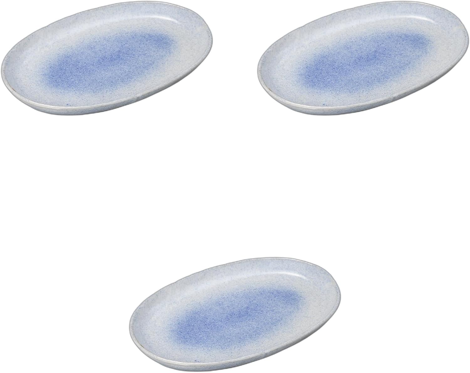 3個セット 瑠璃ウノフ7.0小判皿 [ 22.4&times;15&times;1.8cm ] | 楕円皿陶磁器 セトモノホンポ(Setomonohonpo